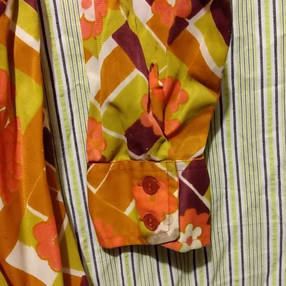 Vintage Anthony Blair nylon abstract funky psychedelic 60s vintage blouse 40Bust - Picture 7 of 10